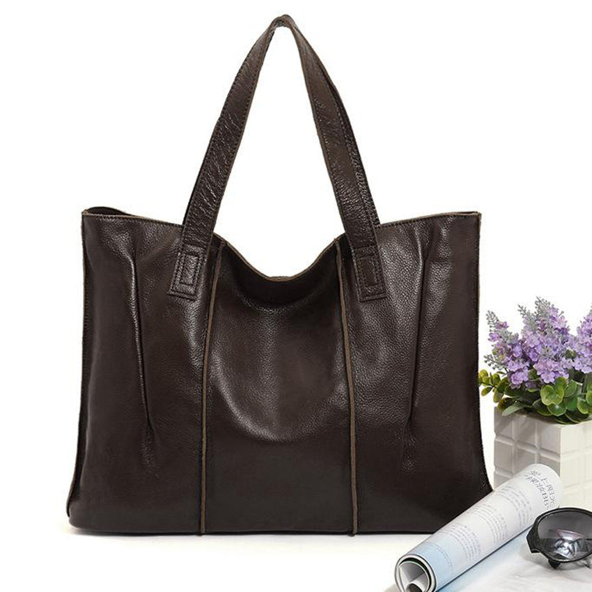 Women's Leather First Layer Cowhide Fashion Commuter Shoulder Bags
