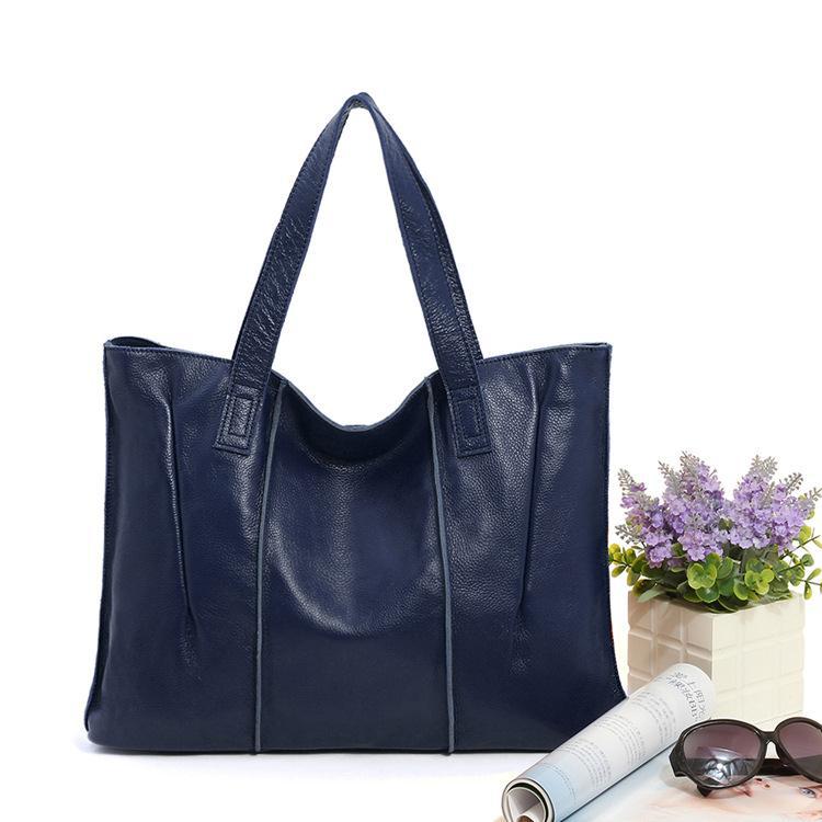 Women's Leather First Layer Cowhide Fashion Commuter Shoulder Bags