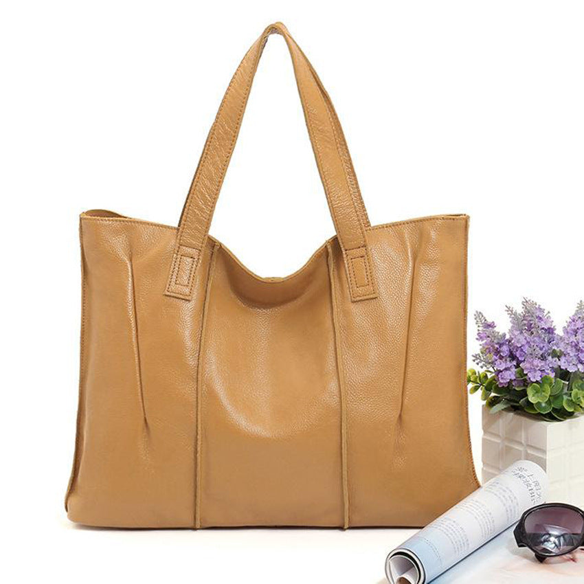 Women's Leather First Layer Cowhide Fashion Commuter Shoulder Bags