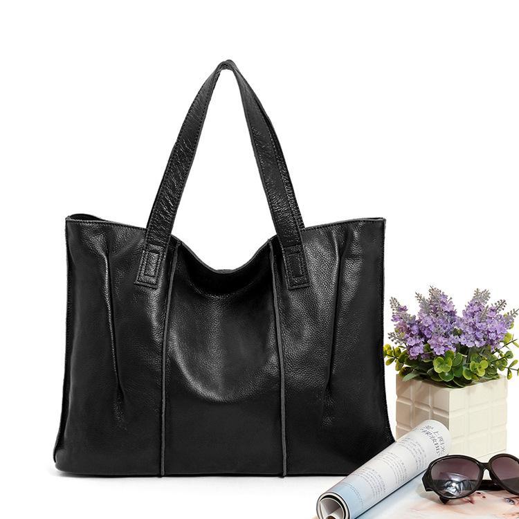 Women's Leather First Layer Cowhide Fashion Commuter Shoulder Bags