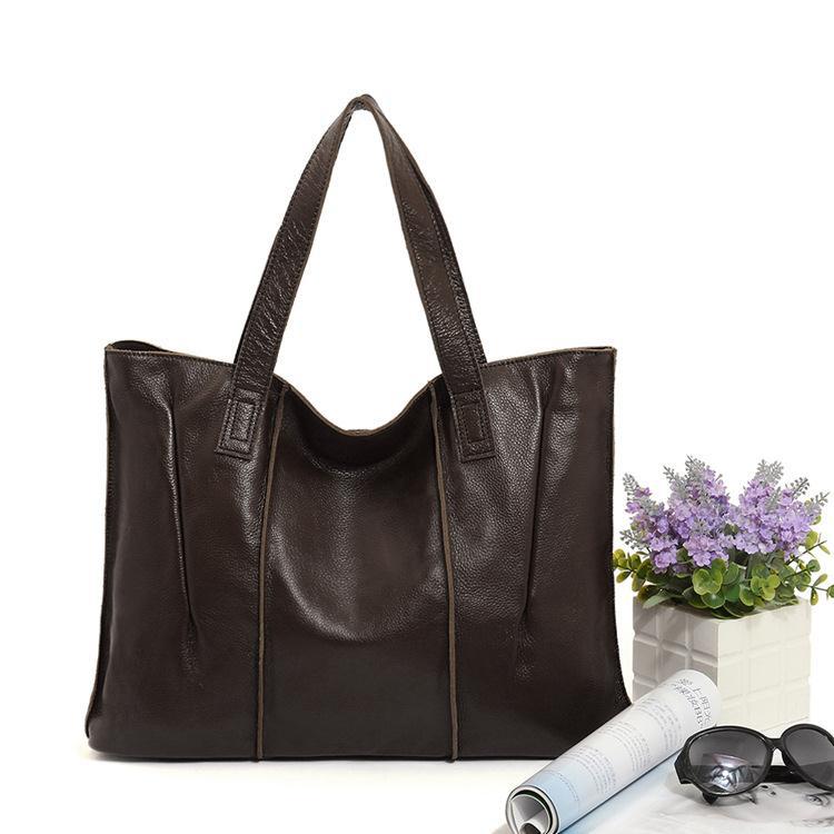 Women's Leather First Layer Cowhide Fashion Commuter Shoulder Bags