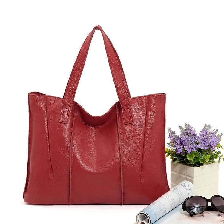 Women's Leather First Layer Cowhide Fashion Commuter Shoulder Bags