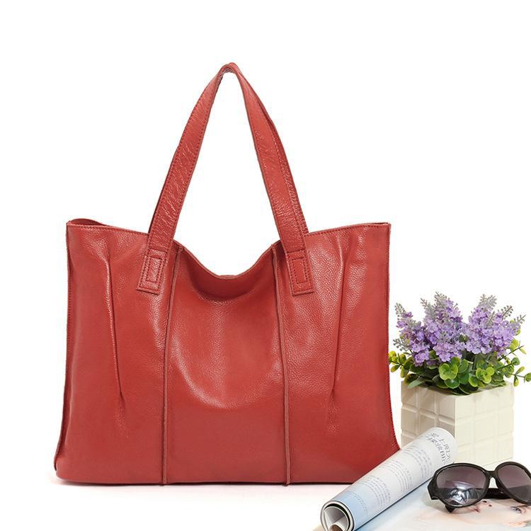 Women's Leather First Layer Cowhide Fashion Commuter Shoulder Bags