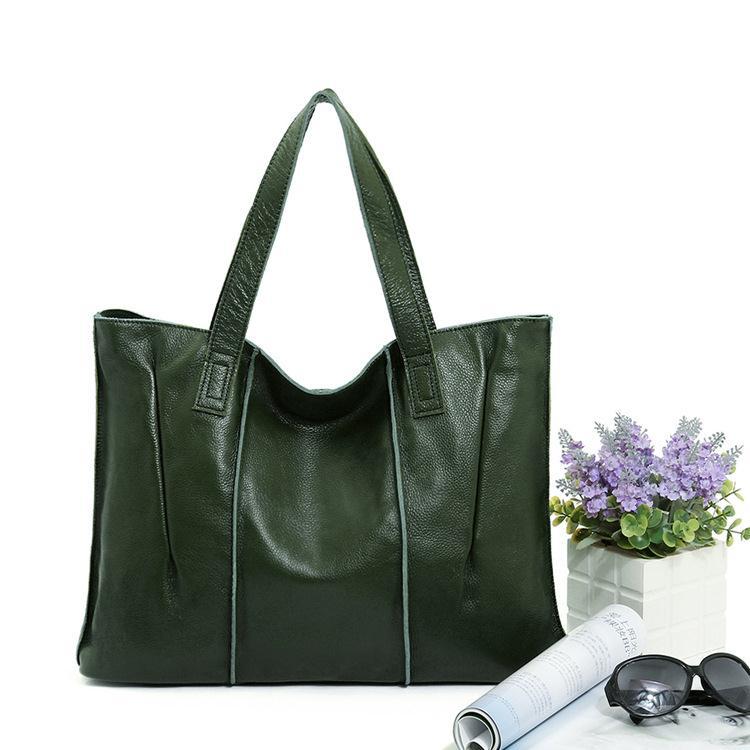 Women's Leather First Layer Cowhide Fashion Commuter Shoulder Bags