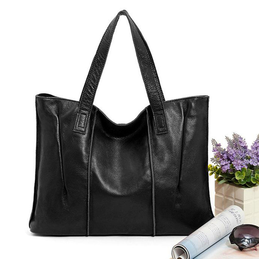 Women's Leather First Layer Cowhide Fashion Commuter Shoulder Bags