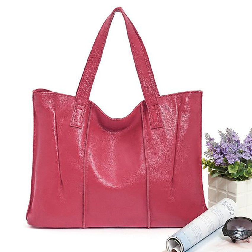 Women's Leather First Layer Cowhide Fashion Commuter Shoulder Bags