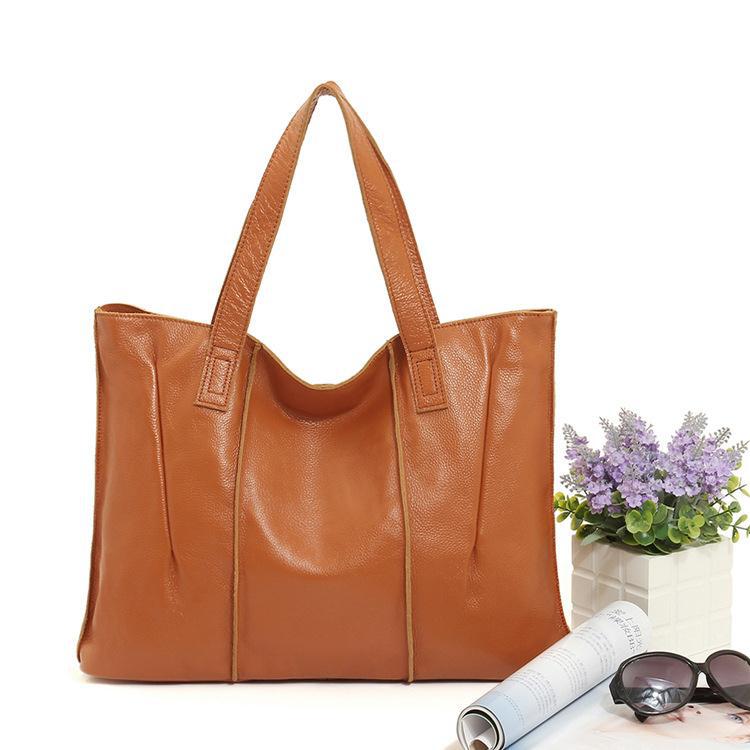 Women's Leather First Layer Cowhide Fashion Commuter Shoulder Bags