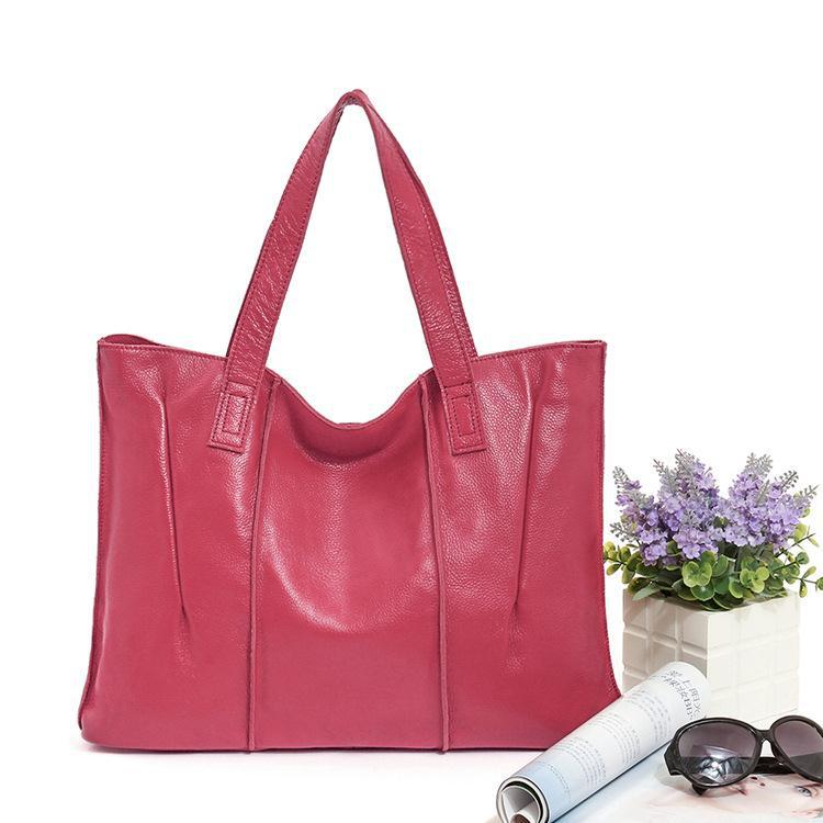 Women's Leather First Layer Cowhide Fashion Commuter Shoulder Bags