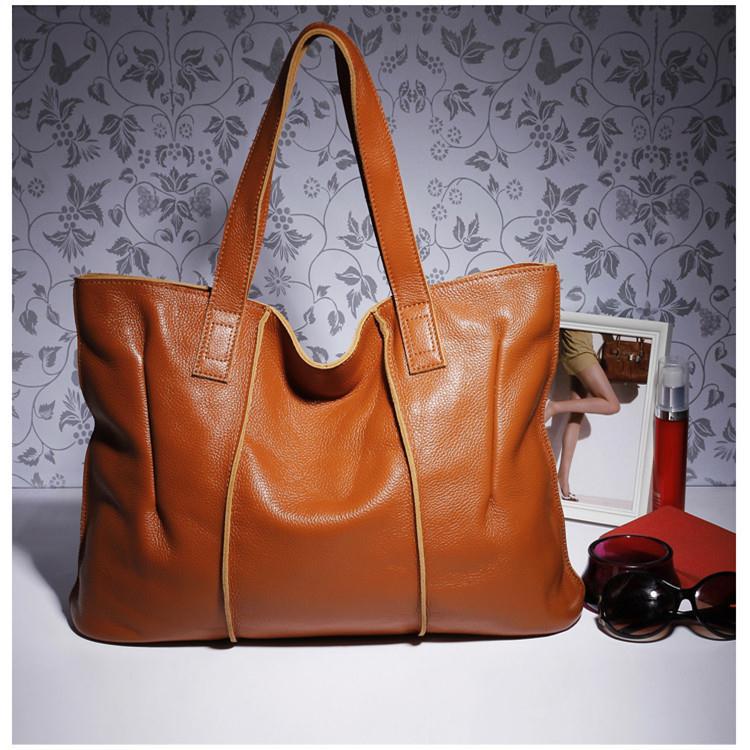 Women's Leather First Layer Cowhide Fashion Commuter Shoulder Bags