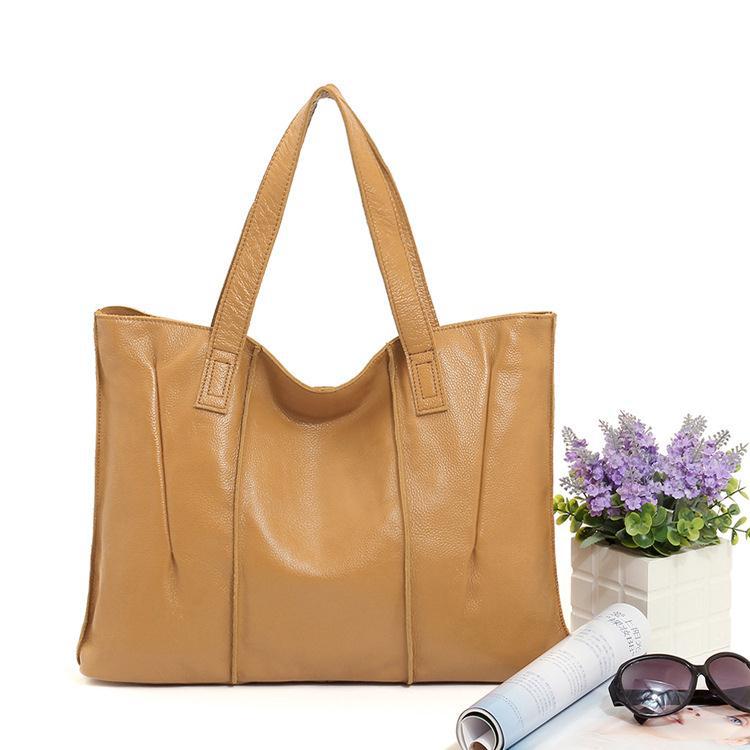 Women's Leather First Layer Cowhide Fashion Commuter Shoulder Bags