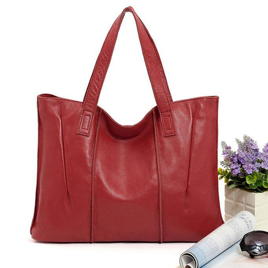 Women's Leather First Layer Cowhide Fashion Commuter Shoulder Bags