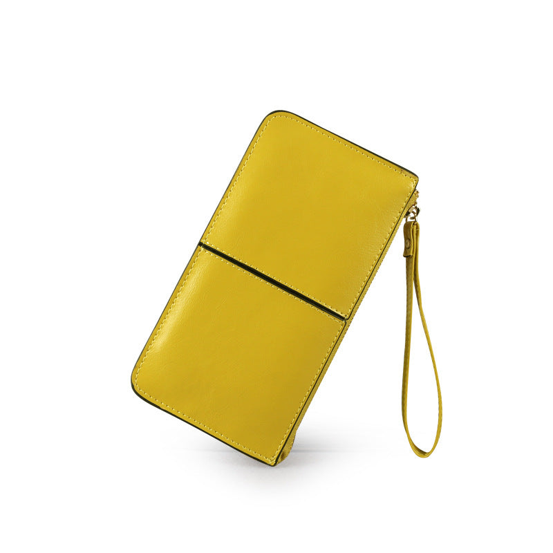 Women's Magazine Style Korean Long Cowhide Genuine Ladies Wallets