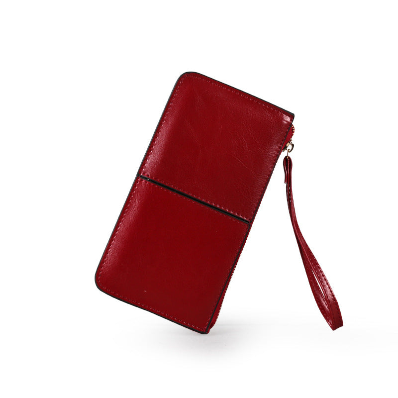 Women's Magazine Style Korean Long Cowhide Genuine Ladies Wallets