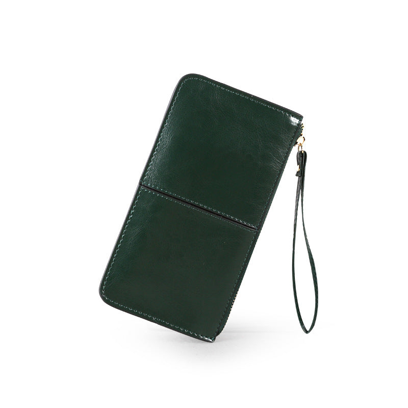 Women's Magazine Style Korean Long Cowhide Genuine Ladies Wallets