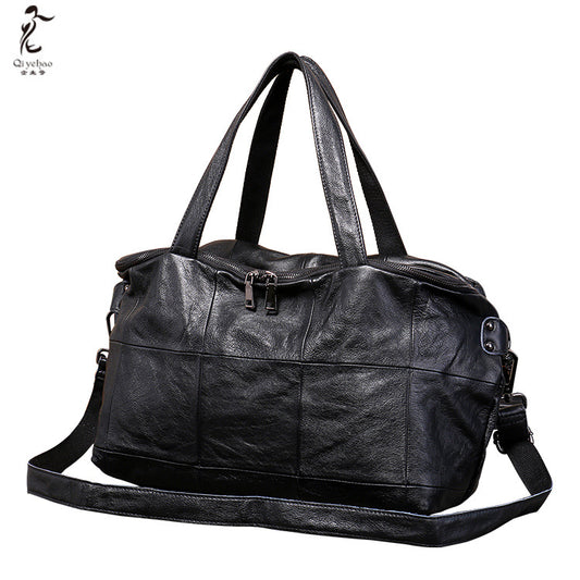 Women's Capacity Korean Style First Layer Cowhide Shoulder Bags