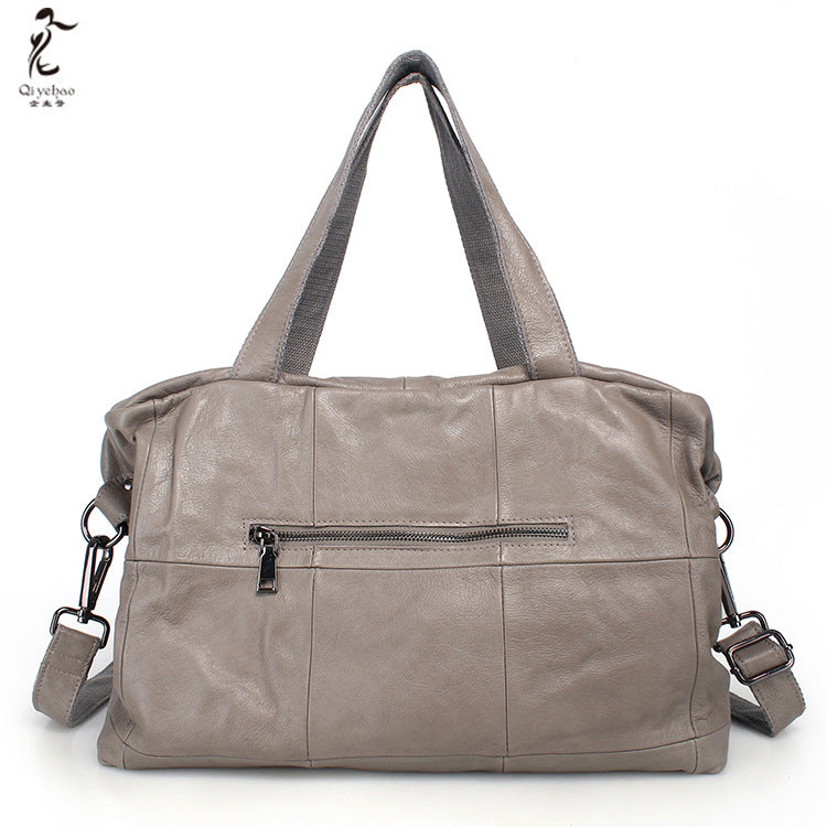 Women's Capacity Korean Style First Layer Cowhide Shoulder Bags