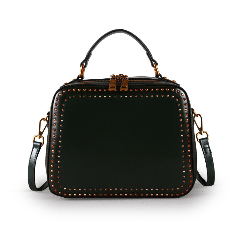 Women's Leather Fashion Rivet Retro Style Shoulder Bags