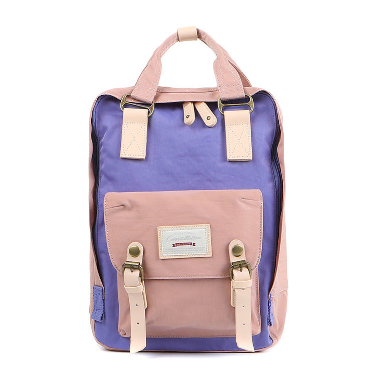 Contrast Color Canvas Fresh Leisure Portable Backpacks