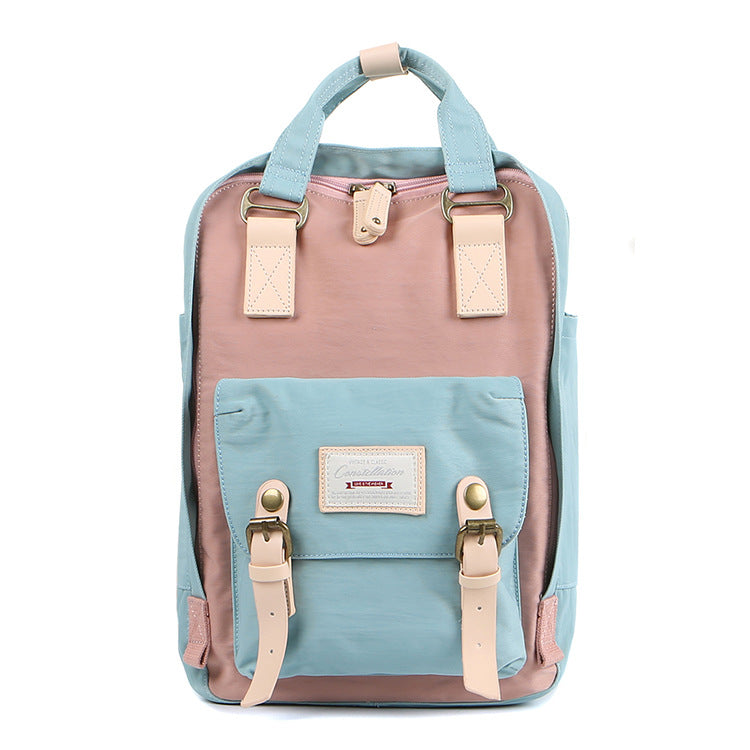 Contrast Color Canvas Fresh Leisure Portable Backpacks