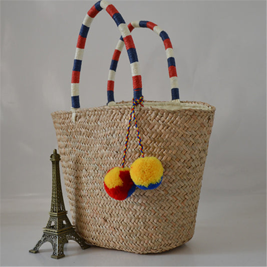 Vacation Style Straw Woven Beach Rattan Shoulder Bags