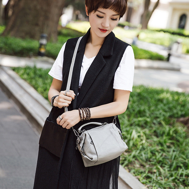 Women's Genuine Leather Lady's Portable First Layer Handbags