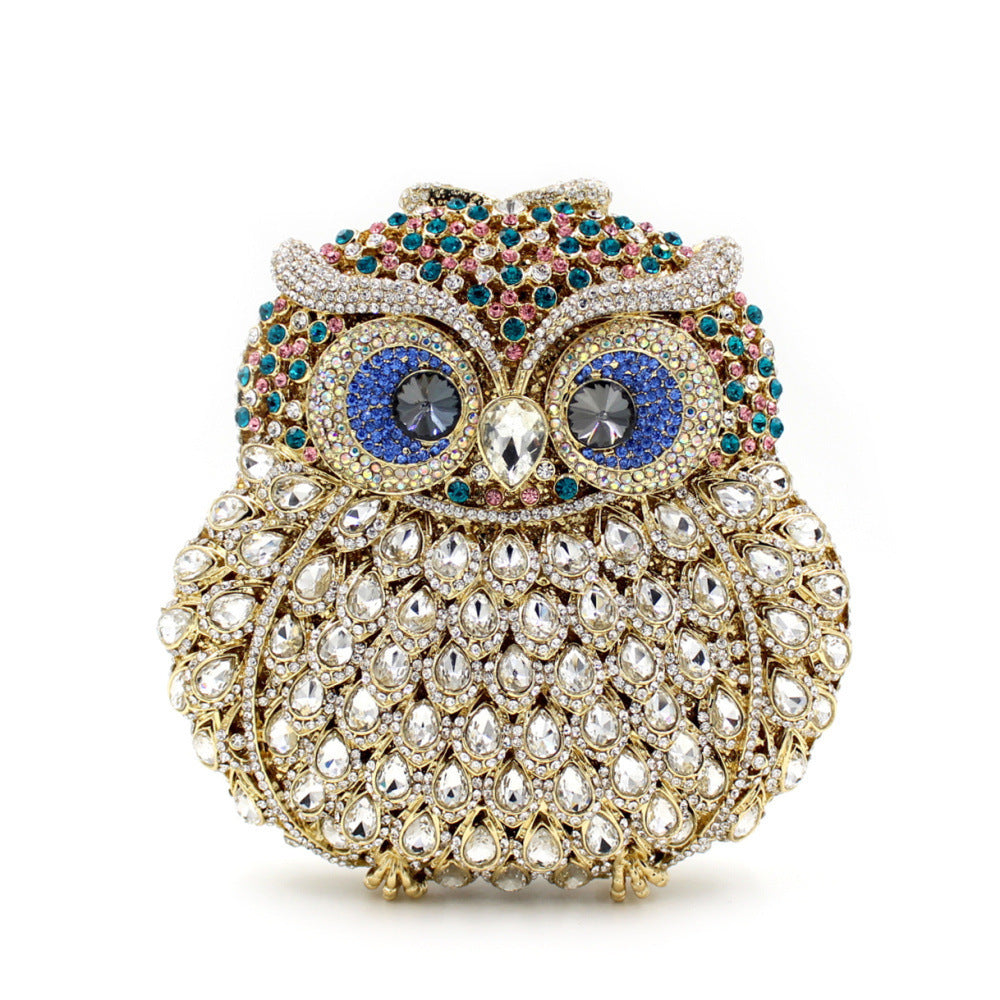Women's Owl Rhinestone Hollow Metal Crystal Dinner Evening Bags