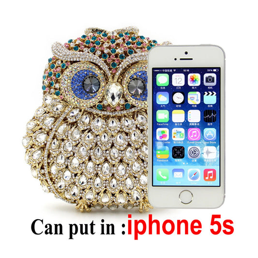 Women's Owl Rhinestone Hollow Metal Crystal Dinner Evening Bags