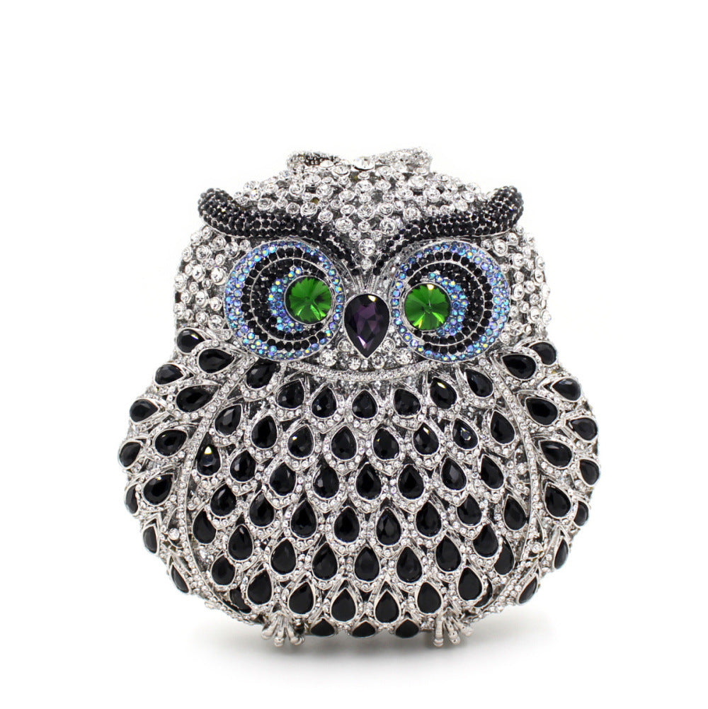 Women's Owl Rhinestone Hollow Metal Crystal Dinner Evening Bags