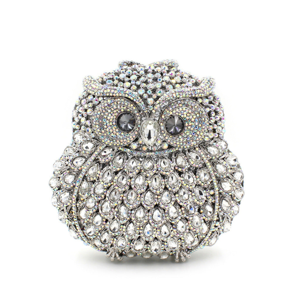 Women's Owl Rhinestone Hollow Metal Crystal Dinner Evening Bags