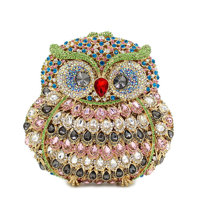 Women's Owl Rhinestone Hollow Metal Crystal Dinner Evening Bags