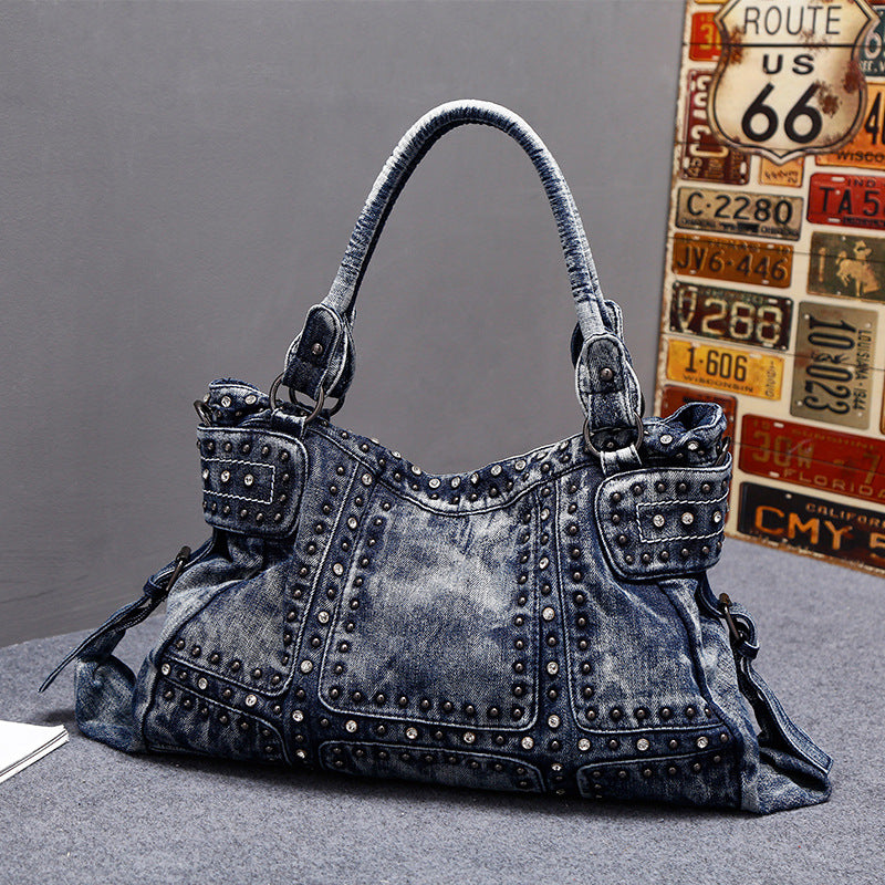 Charming Women's Fashion Personalized Rivet Diamond Handbags