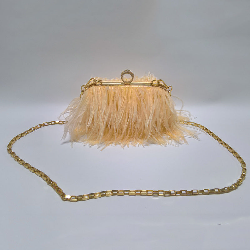 Women's Dinner Wedding Ostrich Hair Fur Evening Bags