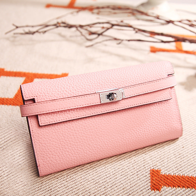 Women's Pattern Platinum First Layer Cowhide Clutch Ladies Wallets