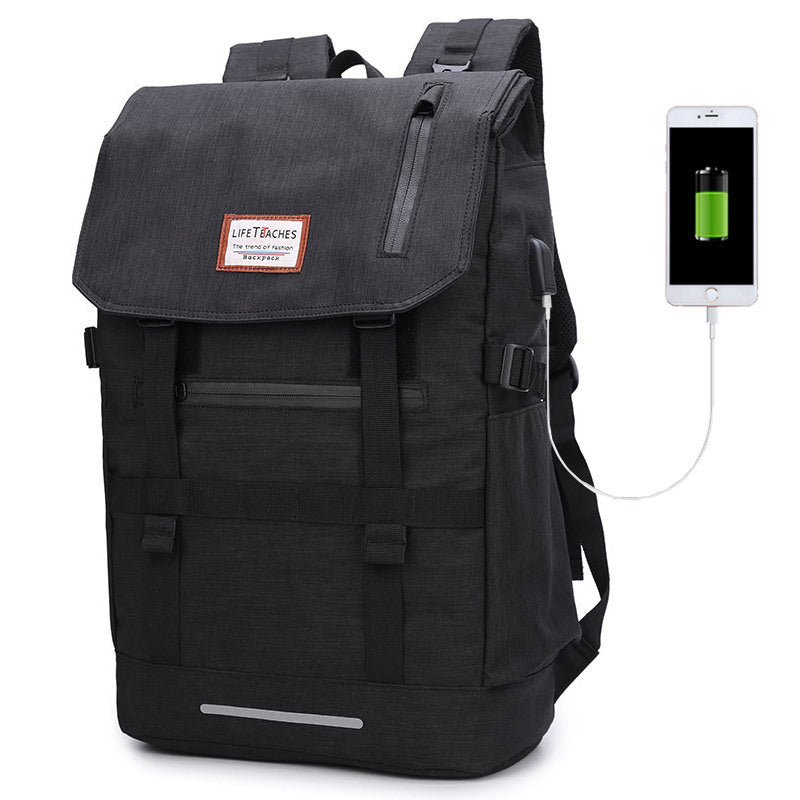 Men's Fashion Roll Cover Waterproof Trendy Leisure Backpacks