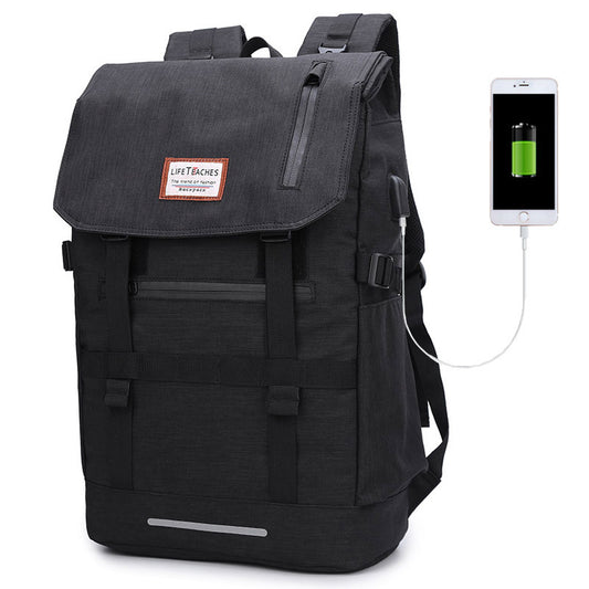 Men's Fashion Roll Cover Waterproof Trendy Leisure Backpacks