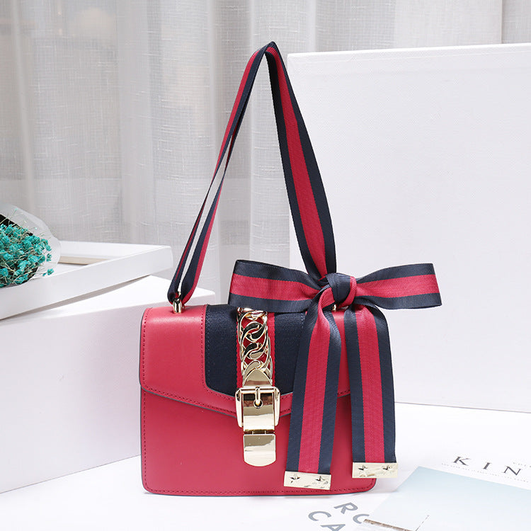 Cowhide Single Bow Fashion Korean Cattle Shoulder Bags
