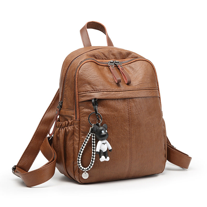Fashion Korean Style Genuine Leather Trendy Backpacks