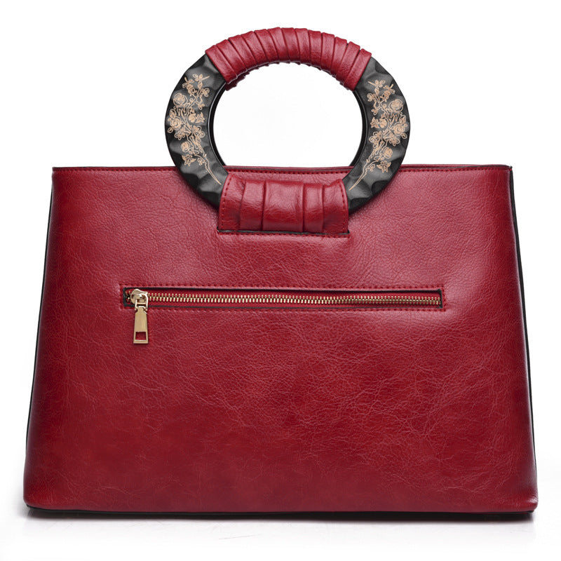 Women's Ancient Camel Chinese Style Three-dimensional Embossed Handbags