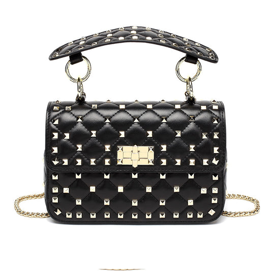 Women's Fashion Chain Sheepskin Rivet Leather Shoulder Bags