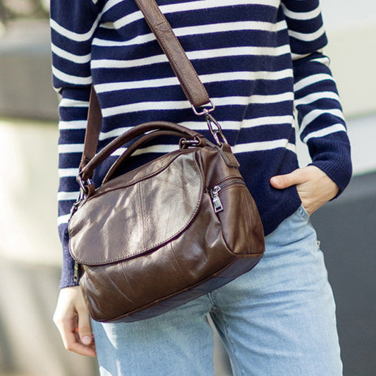 Women's Genuine Leather Cow Simple Fashion First Handbags