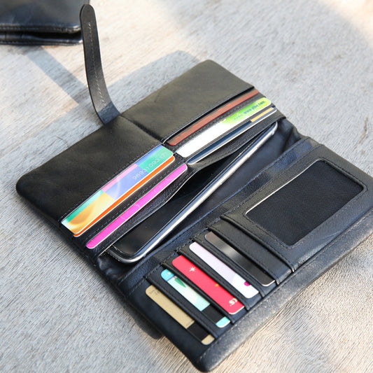 Men's First Layer Cowhide Mid-length Clutch Business Men's Wallets