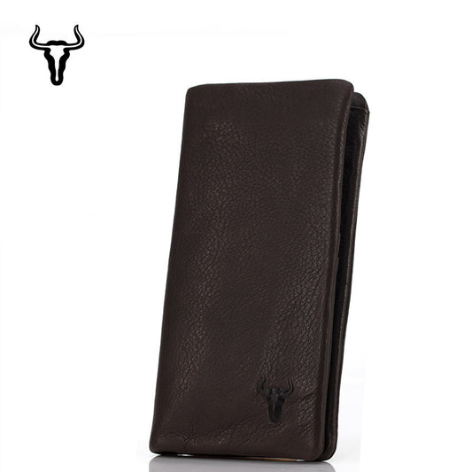 Men's Leather Long Genuine Soft Cowhide Multiple Men's Wallets