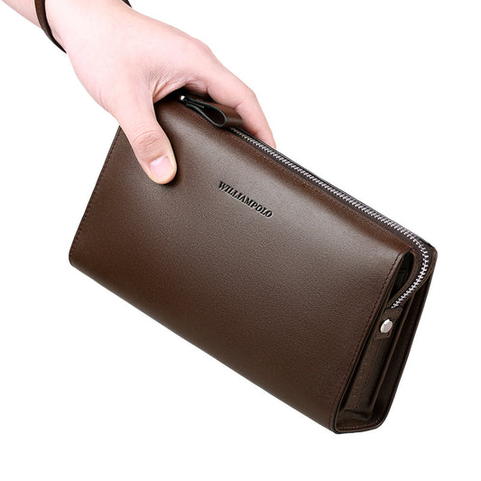Men's Paul Clutch First Layer Cowhide Business Men's Handbags