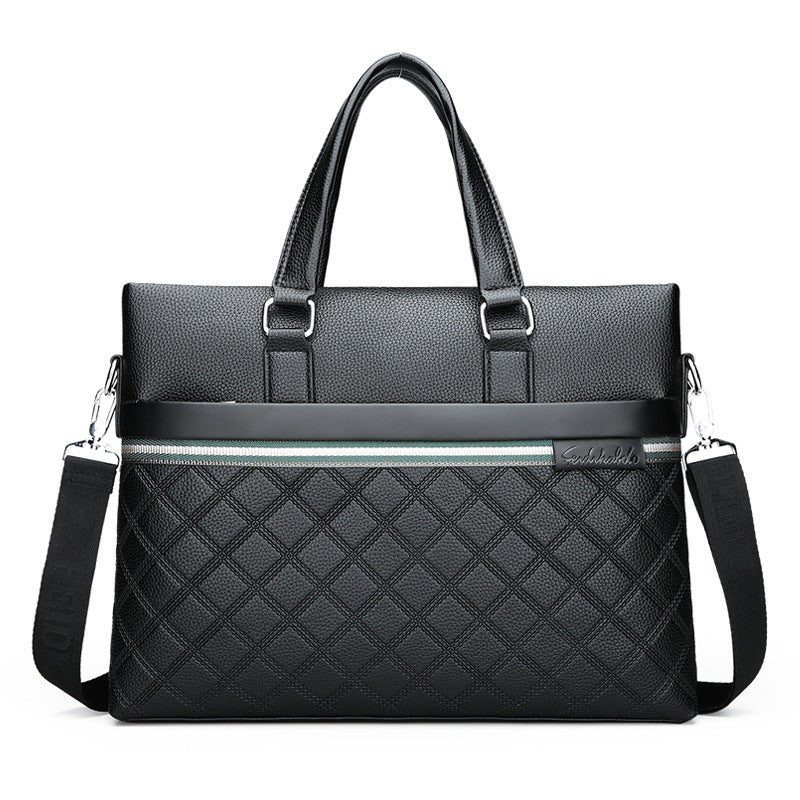 Men's Diamond Fashion Horizontal Business Computer Men's Handbags