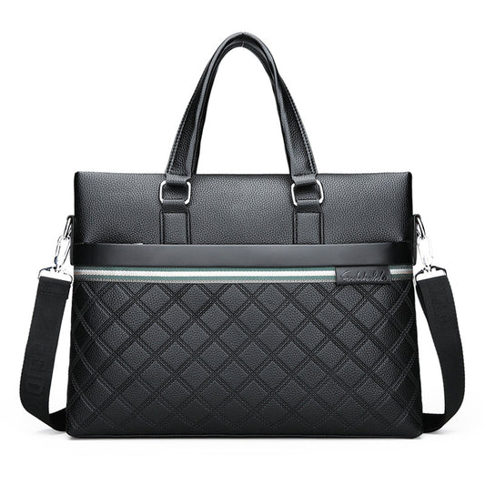 Men's Diamond Fashion Horizontal Business Computer Men's Handbags