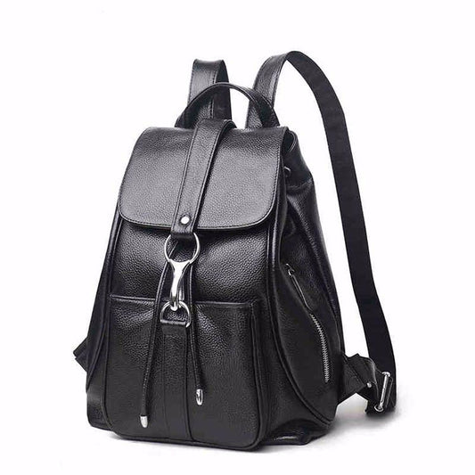 Women's Style Cowhide Fashion Soft Leather Genuine Backpacks
