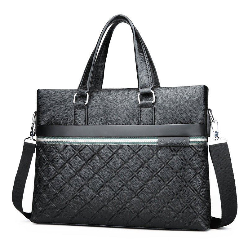 Men's Diamond Fashion Horizontal Business Computer Men's Handbags