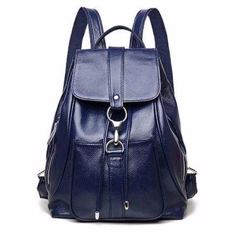 Women's Style Cowhide Fashion Soft Leather Genuine Backpacks