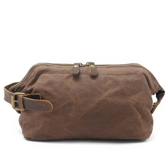 Men's Fashion Oil Wax Canvas Clutch Storage Retro Men's Handbags