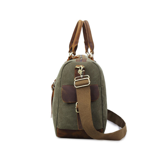 Men's Retro Canvas Large Capacity Hand-held Cow Men's Handbags